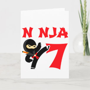 7 Jaar Oude Karate Ninja Feest Kids 7e Verjaardag Kaart