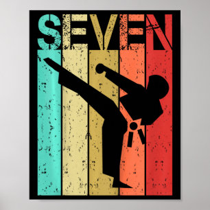 7 Jaar Oude Karate Verjaardag Jongen Meisje 7e Ver Poster