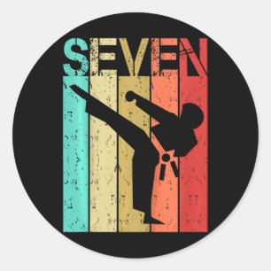 7 Jaar Oude Karate Verjaardag Jongen Meisje 7e Ver Ronde Sticker