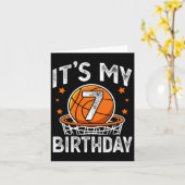 7 jaar oude Kinder Bysketbyll Sport 7e Verjaardag  Kaart (Gele Bloem)