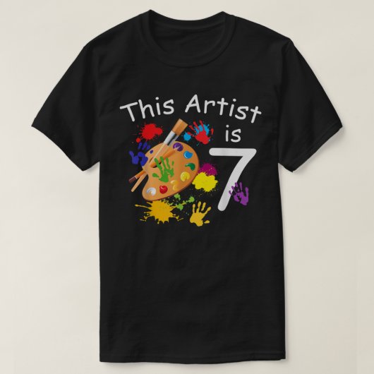 7 jaar oude kunstschilders op de zevende dag van d t-shirt (Design voorkant)