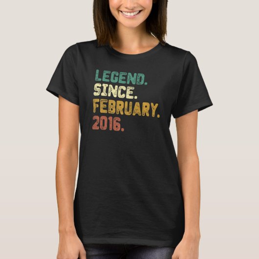 7 jaar oude Legend sinds februari 2016 7th Birthda T-shirt (Voorkant)