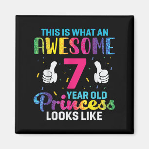 7 jaar oude prinses verjaardag quote 7e B-dag Kind Magneet