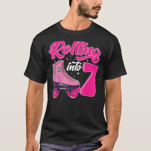 7 Jaar oude Roller Schaatsen Rolling In 7 Retro 7t T-shirt