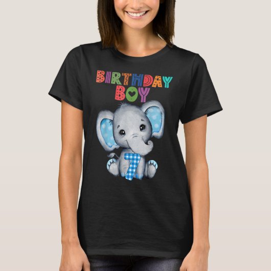 7 jaar oude Théleph Elephant 7e verjaardag T-shirt (Voorkant)