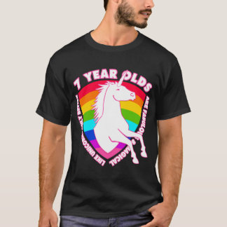 7 jaar oude Unicorn 7e verjaardag gift voor vrouwe T-shirt