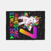 7 jaar oude Unicorn Flossing 7th Birthday Unicorn Fleece Deken (Voorkant (Horizontaal))