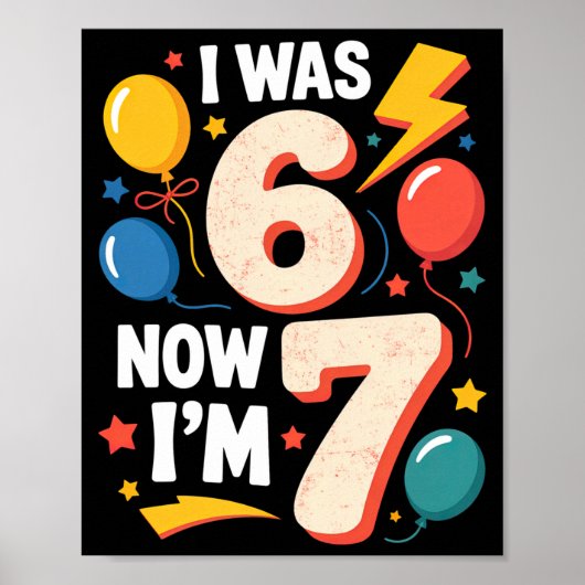 7 Jaar Oude Verjaardag 6 7 Poster (Voorkant)