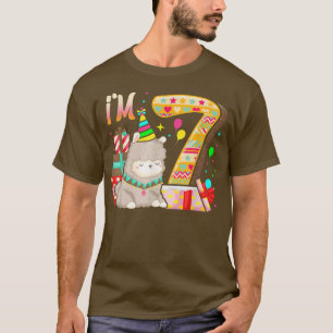 7 jaar Oude verjaardag Llama Ik ben Girl Theme 7th T-shirt