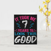 7 Jaar Oude Verjaardag Quote Graphics Grappig 7e B Kaart (Gele Bloem)