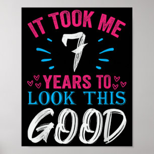 7 Jaar Oude Verjaardag Quote Graphics Grappig 7e B Poster