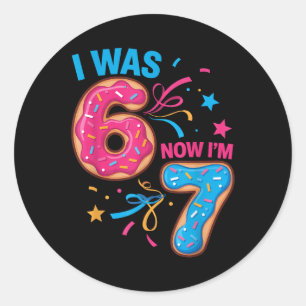 7 Jaar Oude Verjaardag Was 6 Nu Ben Ik 7 67 Kinder Ronde Sticker