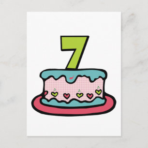 7 jaar oude verjaardagsCake Briefkaart