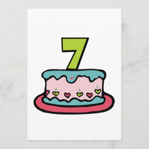 7 jaar oude verjaardagsCake Kaart