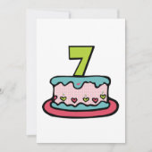 7 jaar oude verjaardagsCake Kaart (Voorkant)