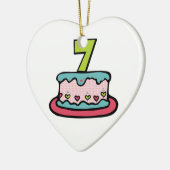 7 jaar oude verjaardagsCake Keramisch Ornament (Links)
