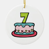 7 jaar oude verjaardagsCake Keramisch Ornament (Voorkant)