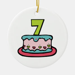 7 jaar oude verjaardagsCake Keramisch Ornament