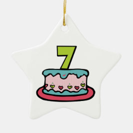7 jaar oude verjaardagsCake Keramisch Ornament