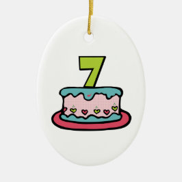 7 jaar oude verjaardagsCake Keramisch Ornament