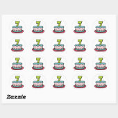 7 jaar oude verjaardagsCake Ronde Sticker (Vel)