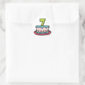 7 jaar oude verjaardagsCake Ronde Sticker (Tas)
