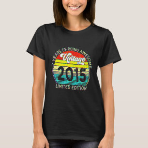7 jaar oude Vintage 2015 7e verjaardag T-shirt