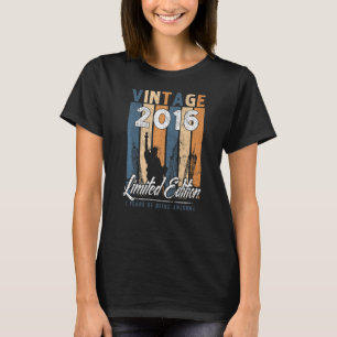 7 jaar oude Vintage 2016 7e verjaardag T-shirt