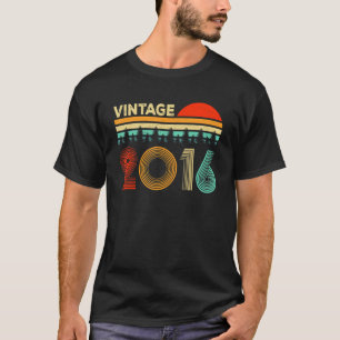 7 jaar oude Vintage 2016 7th Birthday Retro T-shirt