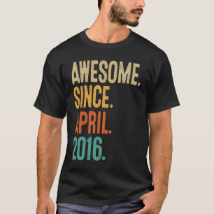 7 jaar oude Vintage april 2016 7e verjaardag 2 T-shirt