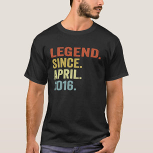 7 jaar oude Vintage april 2016 7e verjaardag T-shirt