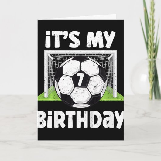7 jaar oude voetbal 7e verjaardag speler kinderen kaart (Voorkant)