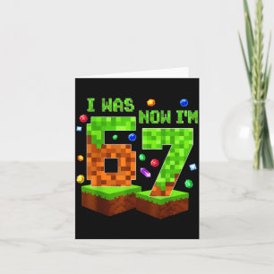 7 Jaar Oude Xel Verjaardag Jongen Ik Was 6 Nu Ben  Kaart