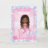 7 jaar oude zwarte zeemeermin | Happy Birthday Kaa Kaart (Voorkant)