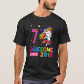 7 jaar Tiener meisjes Unicorn 7e verjaardag T-shirt (Voorkant)