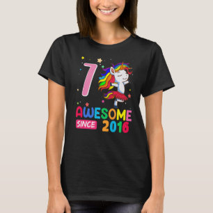 7 jaar Tiener meisjes Unicorn 7e verjaardag T-shirt