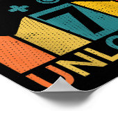 7 Jaar Verjaardag 7e Niveau Ontgrendeld Gaming Quo Poster (Hoek)