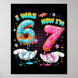 7 Jaar Verjaardag Grappig Ik Was 6 Nu Ben Ik 7 Jon Poster