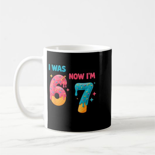 7 Jaar Verjaardagsshirt Was 6 Nu Ben Ik 7 67 Grapp Koffiemok (Links)