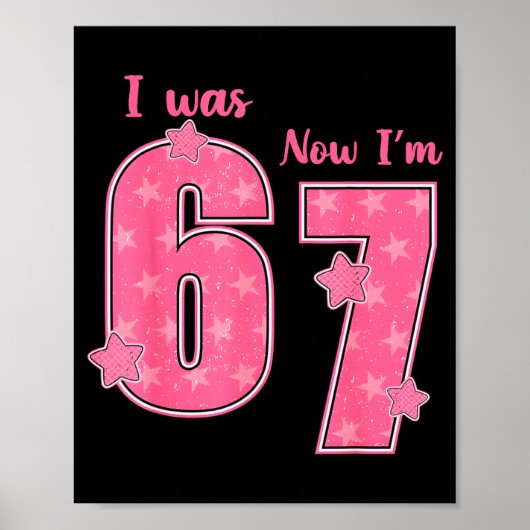 7 Jaar Verjaardagsshirt Was 6 Nu Ben Ik 7 67 Grapp Poster (Voorkant)