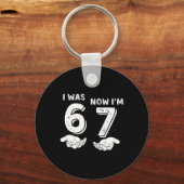 7 Jaar Verjaardagsshirt Was 6 Nu Ben Ik 7 67 Grapp Sleutelhanger (Voorkant)