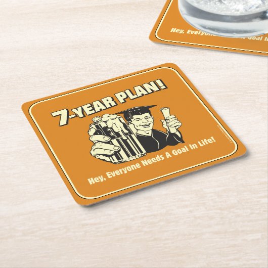 7-jarenplan: iedereen heeft een doel nodig kartonnen onderzetters (Schuin)