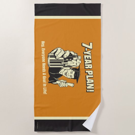 7-jarenplan: iedereen heeft een doel nodig strandlaken (Voorkant)