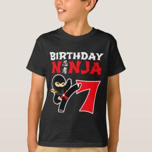 7 jarige Karate Ninja Feest Kids 7e Verjaardag T T-shirt