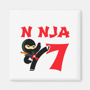 7 jarige Karate Ninja Feestje Kinderen 7e Verjaard Magneet