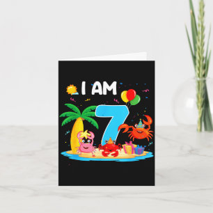 7-jarige krabbenliefhebber 7de krab thema strand z kaart