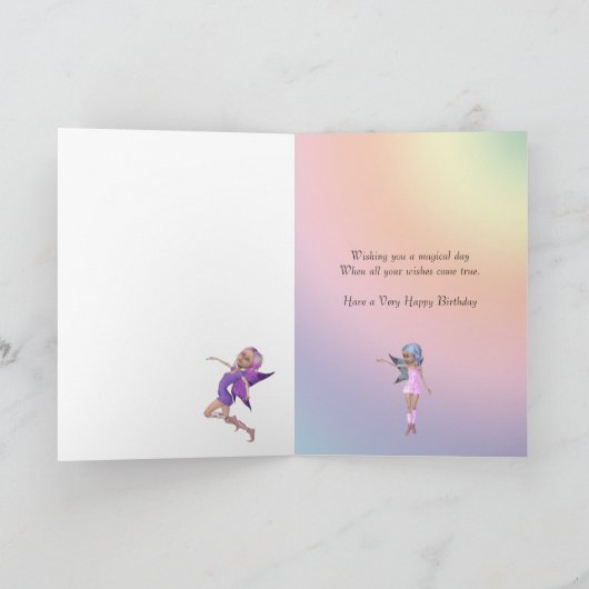 7-jarige leeftijd, verjaardagskaart voor bloemenfe kaart (Binnen)