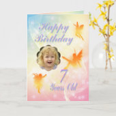 7-jarige leeftijd, verjaardagskaart voor bloemenfe kaart (Gele Bloem)