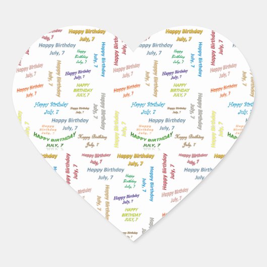 7 juli, Birthday Sticker (Voorkant)