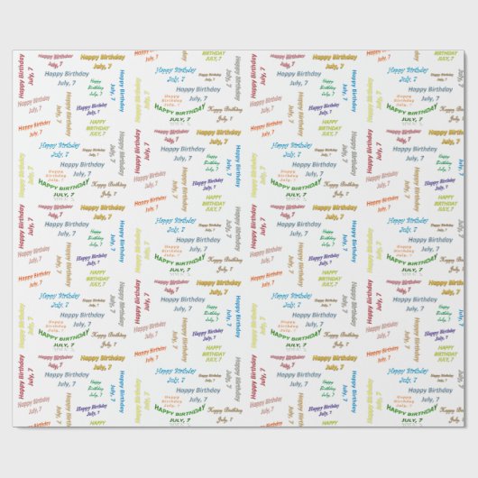 7 juli, cadeaupapier voor thuisdag (Vlak)